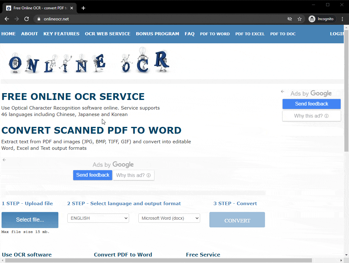 free online ocr convert scanned pdf to word
